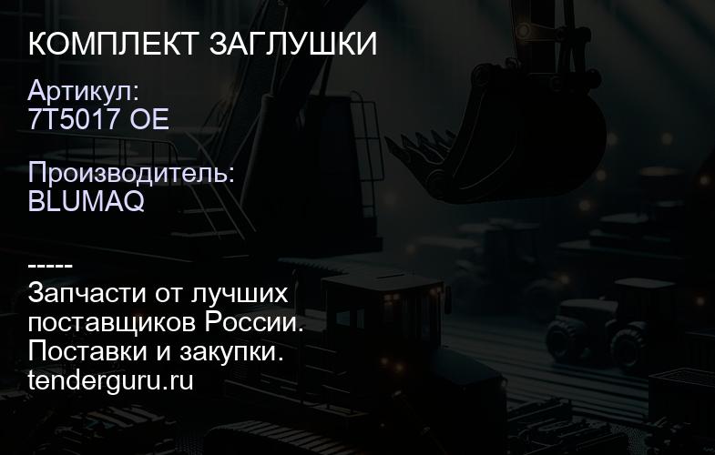 7T5017 OE КОМПЛЕКТ ЗАГЛУШКИ | купить запчасти